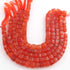 1 Strand Carnelian Faceted Cube Briolettes - Box Shape Gemstone Beads - 6mm-8mm 8 Inches BR03431