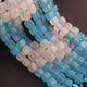 1  Strand  Blue & White Chalcedony Faceted Briolettes -Cube Shape  Briolettes- 5mm-9mm- 8 Inches BR03426 - Tucson Beads