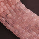1 Strand Rose Quartz Faceted Cube Briolettes - Rose Quartz Cube Briolettes  - 6mmx6mm-8mmx10mm - 8 Inches BR03425 - Tucson Beads