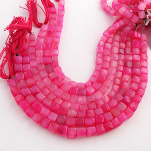 1 Strand Shaded Hot Pink Chalcedony Faceted Cube Briolettes -Hot  Pink Chalcedony Box Beads 6mm-7mm- 8 Inches- BR03447 - Tucson Beads