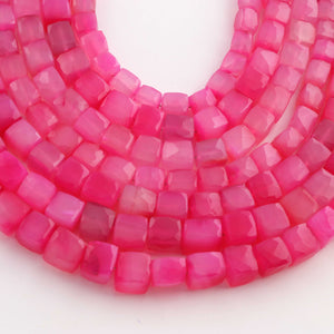 1 Strand Shaded Hot Pink Chalcedony Faceted Cube Briolettes -Hot  Pink Chalcedony Box Beads 6mm-7mm- 8 Inches- BR03447 - Tucson Beads
