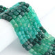 1  Strand Shaded Green Onyx Faceted  Briolettes - Cube Shape Gemstone Briolettes -6mmx7mm - 7mmx7mm- 8 Inches BR03439 - Tucson Beads