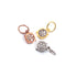 1 Pc Pave Diamond Round Disc Charm 925 Sterling Silver, Rose & Yellow Gold Vermeil Pendant,   9mmx7mm You Choose PDC000405
