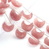 1 Strand Strawberry Quartz Moon Shape Faceted Gemstone Briolettes -18mmx14mm-21mmx16mm- 7.5 Inches BR03323