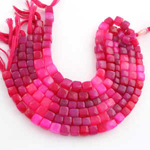 1 Strand Shaded Hot Pink Chalcedony Faceted Cube Briolettes -Hot  Pink Chalcedony Box Beads 6mmx6mm-8mmx9mm - 8 Inches- BR03448 - Tucson Beads