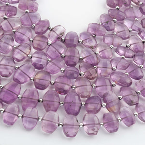 1 Strand Amethyst Faceted Fancy Shape Beads, Straight Drill Amethyst Fancy Beads,  Faceted  Briolettes 12mmx8mm- 14mmx10mm - 10 Inches BR03456 - Tucson Beads