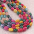 1  Long Strand Amazing Multi color Opal Smooth Oval  Shape Beads - Mix Stone Tumble Shape Opal Gemstone Beads 9-13 mm 17 Inches BR03150