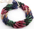 1 Strand Beautiful Multi Sapphire Smooth Rondelles - Precious Gemstone Rondelles Beads-5mm-7mm -16 Inches -BR03669
