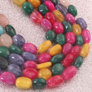 1  Long Strand Amazing Multi color Opal Smooth Oval  Shape Beads - Mix Stone Tumble Shape Opal Gemstone Beads 9-13 mm 17 Inches BR03150 - Tucson Beads