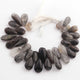 1 Strand Black Rutile  Smooth Briolettes - Pear  Shape  Briolettes - 16mmx10mm-25mmx10mm- 8 Inches BR02304 - Tucson Beads
