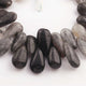 1 Strand Black Rutile  Smooth Briolettes - Pear  Shape  Briolettes - 16mmx10mm-25mmx10mm- 8 Inches BR02304 - Tucson Beads