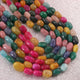 1  Long Strand Amazing Multi color Opal Smooth Oval  Shape Beads - Mix Stone Tumble Shape Opal Gemstone Beads 9-14 mm 18 Inches BR03151 - Tucson Beads