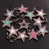 1 Pc Pave Diamond Multi Color Bakelite Star Pendant, Designer Charm 925 Sterling Silver Charm Pendant Pave Diamond Jewelry 20mmx10mm  PDC00200