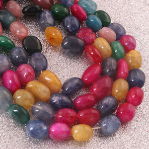 1  Long Strand Amazing Multi color Opal Smooth Oval  Shape Beads - Mix Stone Tumble Shape Opal Gemstone Beads 10-15 mm 16 Inches BR03149 - Tucson Beads