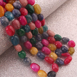 1  Long Strand Amazing Multi color Opal Smooth Oval  Shape Beads - Mix Stone Tumble Shape Opal Gemstone Beads 10-15 mm 16 Inches BR03149 - Tucson Beads