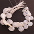 1 Strand Beautiful  White Rainbow Moonstone Smooth Briolettes  - Heart Shape Gemstone - 12mmx12mm -17mmx16mm - 5 Inches BR01863