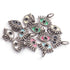 1 Pc Pave Diamond Multi Color Bakelite Evil Eye Charm 925 Sterling Silver  Pendant - 15mmx11mm PDC00203
