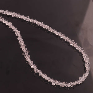 1 Strand AAA Clear White Herkimer Diamond Quartz Nuggets Big Size -3mm-4mm Center Drilled Beads - Herkimer Rough Stone BR01224 - Tucson Beads