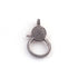 1 Pc Black Spinel Lock- 925 Sterling Silver- Black Spinel Round  Shape Lock with Screw On Mechanism 18mmx29mm LB0024
