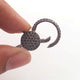 1 Pc Black Spinel Lock- 925 Sterling Silver- Black Spinel Round  Shape Lock with Screw On Mechanism 18mmx29mm LB0024 - Tucson Beads