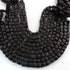 1 Long Strand Black Onyx Faceted Cube Shape Briolettes - Box Shape Black Onyx Gemstone Beads - 8mm- 7mm-8  Inches BR03159