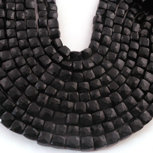 1 Long Strand Black Onyx Faceted Cube Shape Briolettes - Black Onyx Briolettes - 8mm- 7mm-8  Inches BR03159 - Tucson Beads