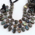 1 Strand Labradorite  Faceted  Briolettes  - Pentagon Shape Briolettes - 8mmx12mm-11mmx16mm - 8 Inches BR02111