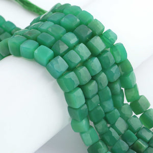 1  Strand Chrysoprase Faceted Briolettes-Cube Shape Briolettes -6mmx6mm-7mmx8mm -8 Inches BR03468 - Tucson Beads