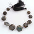 1 Strand Labradorite Faceted  Briolettes -  Hexagon Shape Beads 12mm-23mm- 9 Inches BR02269
