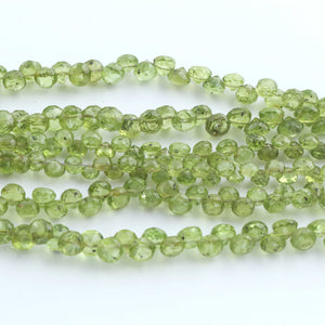1 Strand Peridot Faceted  Briolettes - Onion Shape Briolettes -4-6mm-8 Inches BR02080 - Tucson Beads