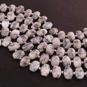 1 Strand Dendrite Opal Faceted Fancy Shape Beads, Straight Drill Dendrite Opal Fancy Beads,  Faceted  Briolettes 10mmx13mm -10mmx14mm -10 Inches BR03315 - Tucson Beads
