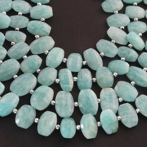 1 Strand Amazonite  Faceted Fancy Shape Beads, Straight Drill Amazonite Fancy Beads,  Faceted  Briolettes 10mmx9mm- 17mmx12mm - 10 Inches BR03458 - Tucson Beads