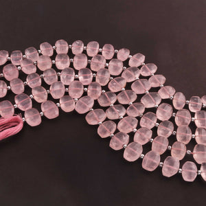 1 Strand Rose Quartz Faceted Fancy Shape Beads, Straight Drill Rose Quartz Fancy Beads,  Faceted  Briolettes 8mmx12mm - 10mmx13mm -10 Inches BR03307 - Tucson Beads