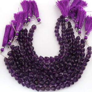 1  Strand   Amethyst Faceted Beads Trillion Shape Briolettes  9mmx8mm- 8.5 Inches BR03483 - Tucson Beads