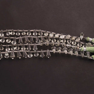 1  Strand  Green Amethyst Faceted Beads Fancy Shape Briolettes  11mmx6mm- 9mmx6mm-8 Inches BR03492 - Tucson Beads
