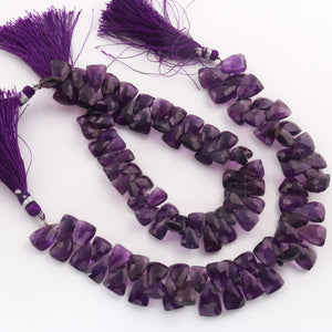 1  Strand   Amethyst Faceted Beads Trillion Shape Briolettes  15mmx9mm- 9mmx6mm-8 Inches BR03486 - Tucson Beads
