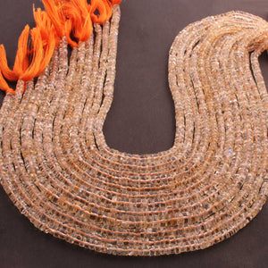 1  Long Strand Citrine Faceted Roundells -Round Shape Roundells  -5mm-10 Inches BR0809 - Tucson Beads