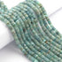 1 Strand AAA+ Aquamarine Smooth Tyre, Wheel Shape Beads - Heishi Shape Gemstone Beads 6mm-8 Inches BR03923