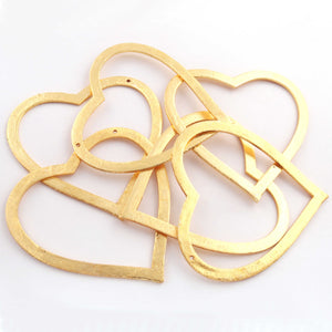 5 Pcs Designer 24k Gold Plated Heart Charms Design Charm,Jewelry Making 68mmx70mm GPC1486 - Tucson Beads