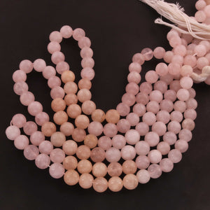 1 Long  Strand Natural Morganite Smooth Balls -GemStone Beads Plain Ball Rondelles  Beads, 10mm-11mm 16 Inches BR02940 - Tucson Beads
