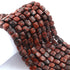 1 Strand Red Jasper Faceted Cube Beads, 3D Box, Square, Dice Briolettes -6mm -7mm- 8 Inches BR03943