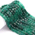1 Strand Green Onyx Faceted Cube Beads, 3D Box, Square, Dice Briolettes -6mm - 7mm- 8 Inches BR03935