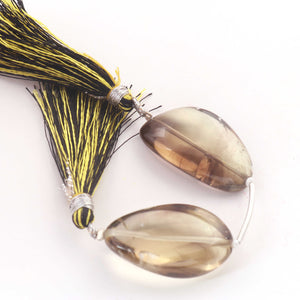 1  Strand Bio Lemon And Smoky Quartz Smooth Briolettes - Assorted Shape Beads 30mmx17mm-28mmx16mm- 3 Inches BR4394 - Tucson Beads