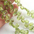 1 Strand  Peridot  Faceted Briolettes - Pear Shape Briolettes -5mmx6mm-6mmx9mm - 8 inch BR1464
