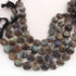 1  Strand Labradorite Faceted Briolettes  -Coin Shape Briolettes  12mm-17mm 8 Inches BR0180