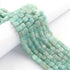 1 Strand Amazonite  Faceted Cube Briolettes - Box shape Beads 6mm-7mm -8.5 Inches BR0633