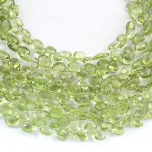 1 Strand Peridot Gemstone Faceted Briolettes - Peridot Heart  Beads 5mmx5mm-5mmx7mm-8 Inches BR1350 - Tucson Beads