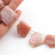 1 Strand Peach Moonstone  Faceted Briolette -Fancy Shape Briolette 14mmx15mm- 25mmx26mm - 8.5 Inches BR3943 - Tucson Beads