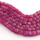 1 Strand Hot Pink Chalcedony Faceted Cube Briolettes -Hot  Pink Chalcedony Box Beads 6mmx8mm -8 Inch- BR03487 - Tucson Beads