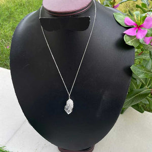 Herkimer Diamond Necklace With 925 Sterling Silver Chain, Gemstone Necklace - 18 Inches Long HR001 - Tucson Beads